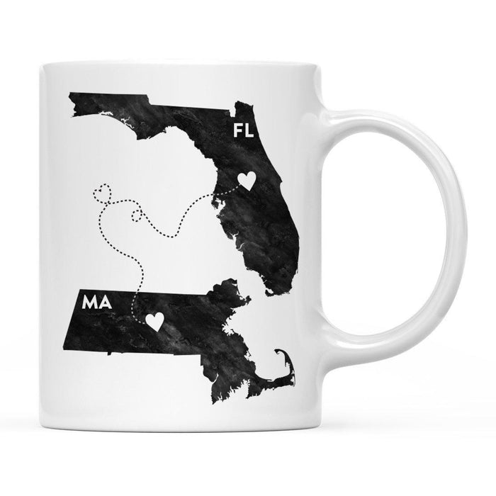 Andaz Press 11oz Black And White Modern Florida Long Distance Coffee Mug-Set of 1-Andaz Press-Massachusetts-