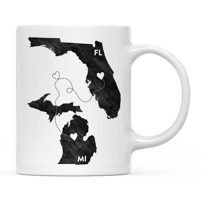 Andaz Press 11oz Black And White Modern Florida Long Distance Coffee Mug-Set of 1-Andaz Press-Michigan-