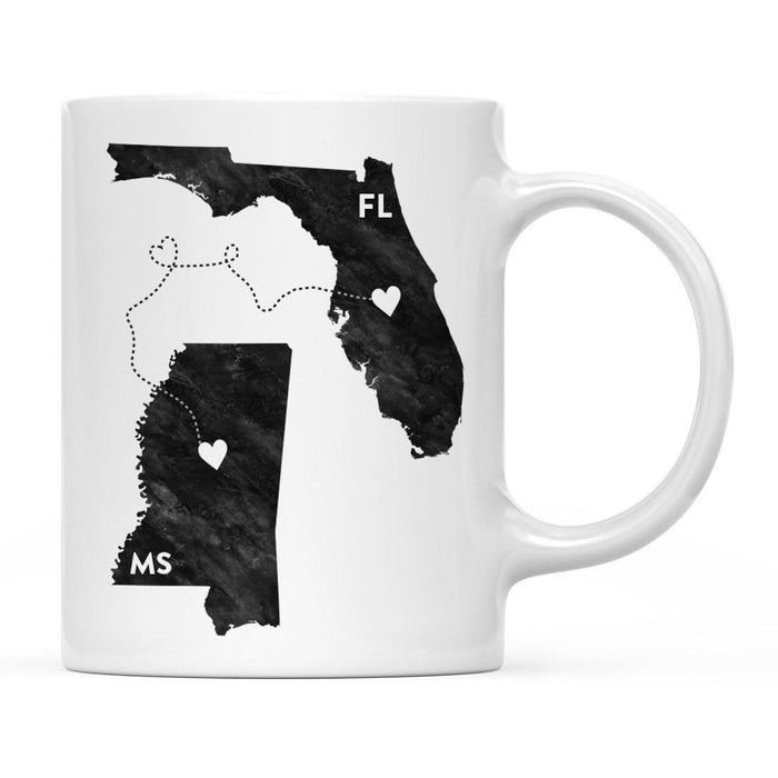Andaz Press 11oz Black And White Modern Florida Long Distance Coffee Mug-Set of 1-Andaz Press-Mississippi-