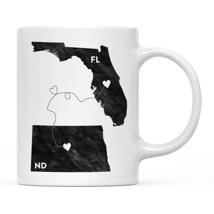 Andaz Press 11oz Black And White Modern Florida Long Distance Coffee Mug-Set of 1-Andaz Press-North Dakota-