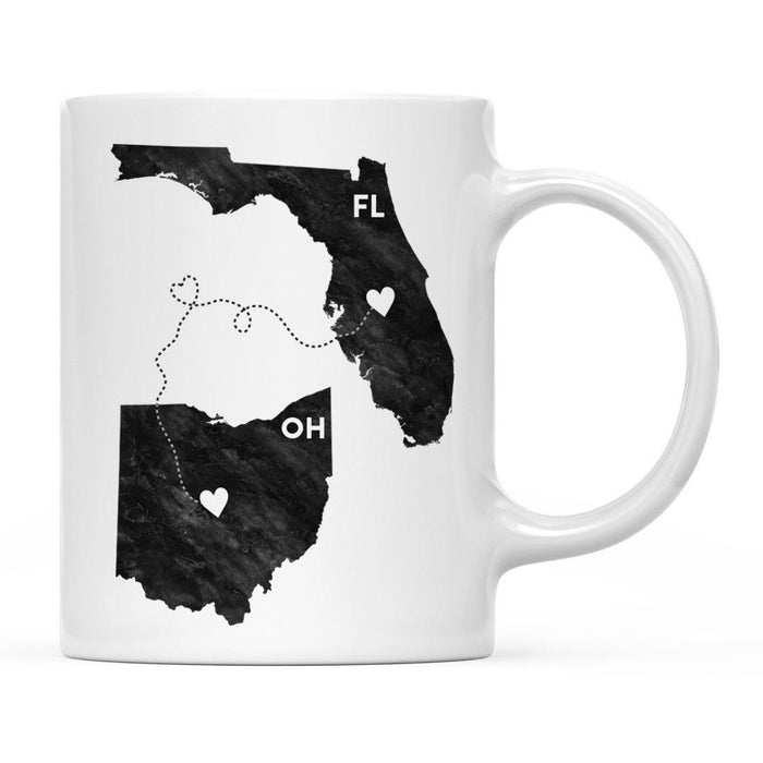 Andaz Press 11oz Black And White Modern Florida Long Distance Coffee Mug-Set of 1-Andaz Press-Ohio-