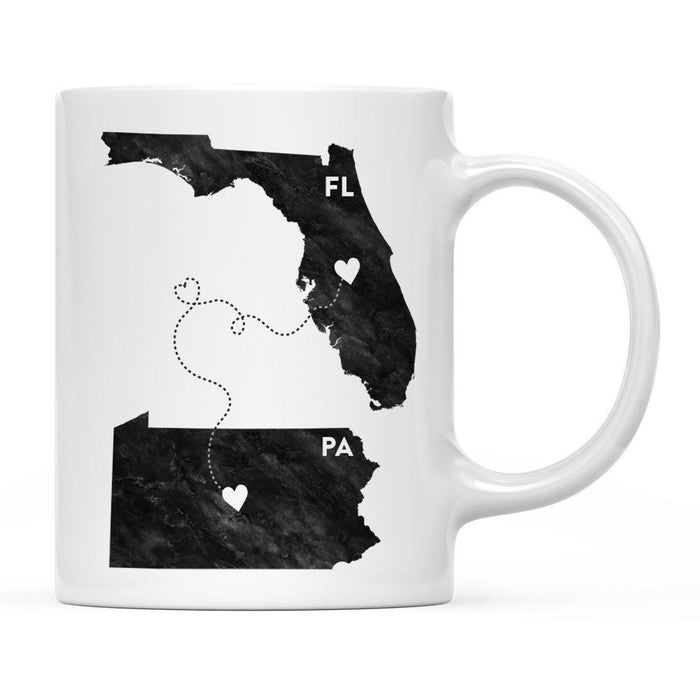 Andaz Press 11oz Black And White Modern Florida Long Distance Coffee Mug-Set of 1-Andaz Press-Pennsylvania-
