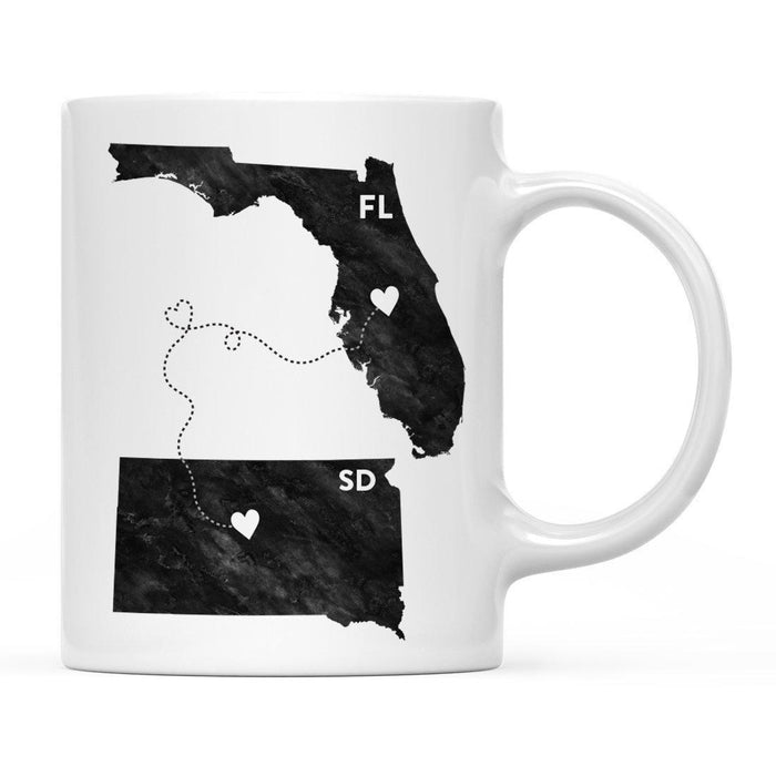 Andaz Press 11oz Black And White Modern Florida Long Distance Coffee Mug-Set of 1-Andaz Press-South Dakota-