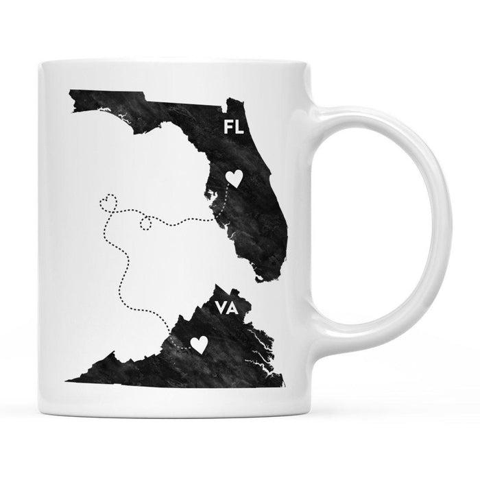 Andaz Press 11oz Black And White Modern Florida Long Distance Coffee Mug-Set of 1-Andaz Press-Virginia-