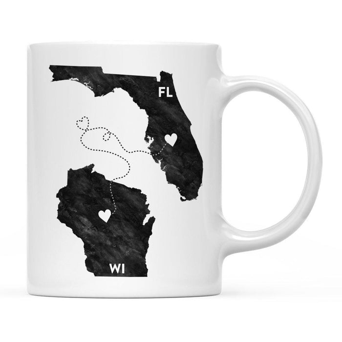 Andaz Press 11oz Black And White Modern Florida Long Distance Coffee Mug-Set of 1-Andaz Press-Wisconsin-