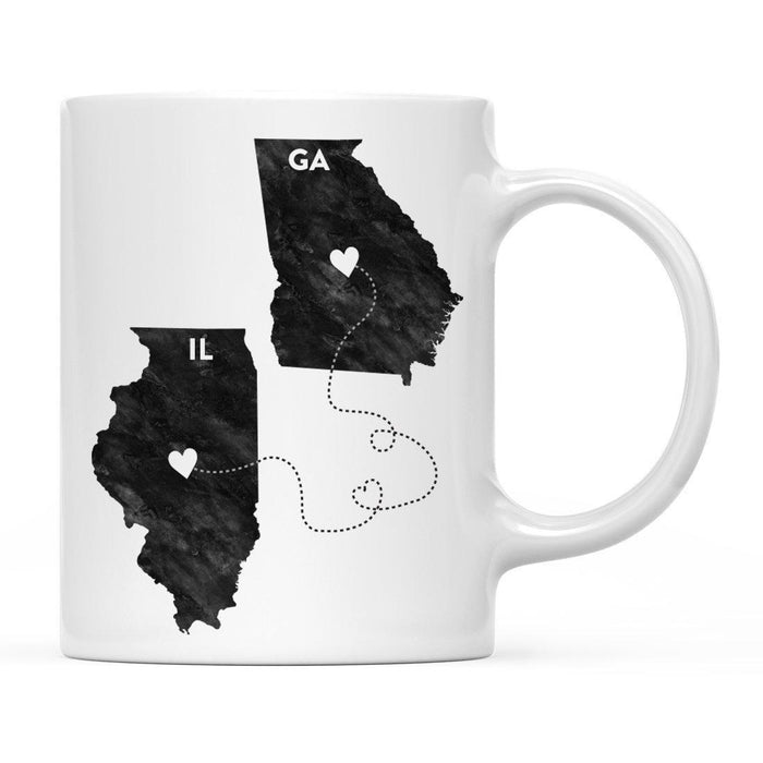 Andaz Press 11oz Black And White Modern Illinois Long Distance Coffee Mug-Set of 1-Andaz Press-Alabama-