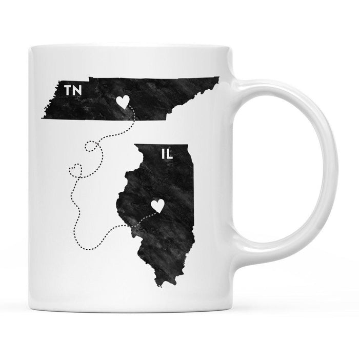 Andaz Press 11oz Black And White Modern Illinois Long Distance Coffee Mug-Set of 1-Andaz Press-Alabama-