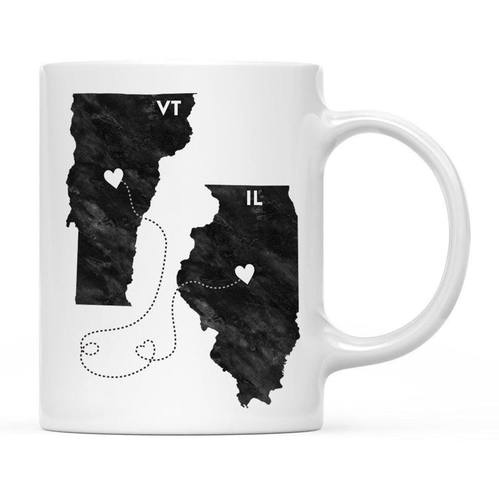 Andaz Press 11oz Black And White Modern Illinois Long Distance Coffee Mug-Set of 1-Andaz Press-Alabama-