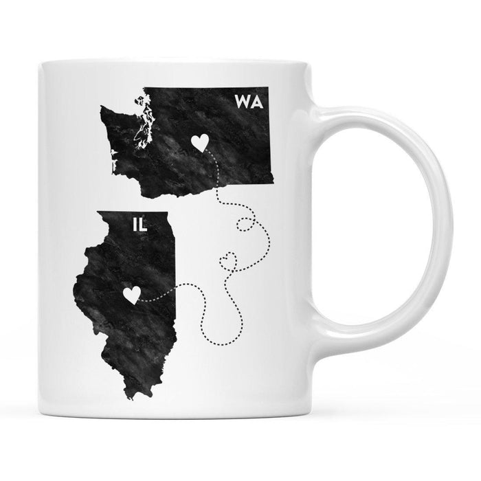 Andaz Press 11oz Black And White Modern Illinois Long Distance Coffee Mug-Set of 1-Andaz Press-Alabama-
