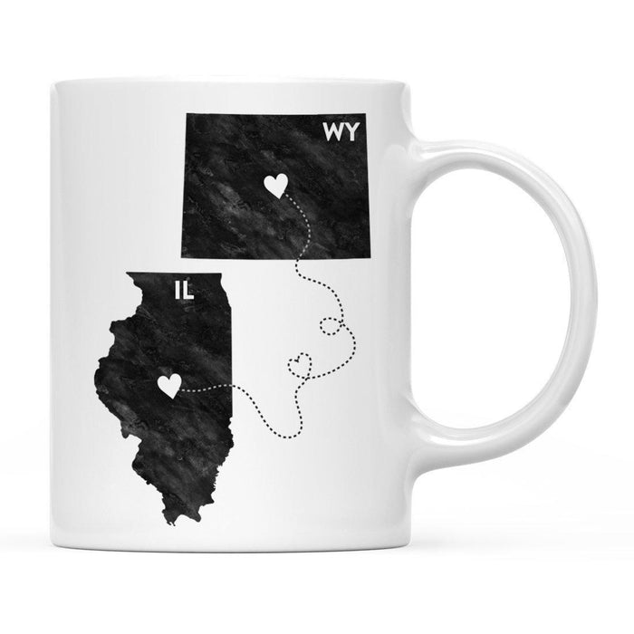 Andaz Press 11oz Black And White Modern Illinois Long Distance Coffee Mug-Set of 1-Andaz Press-Alabama-