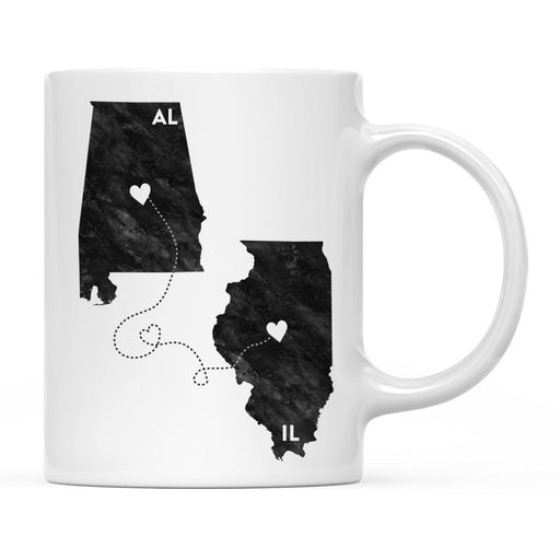 Andaz Press 11oz Black And White Modern Illinois Long Distance Coffee Mug-Set of 1-Andaz Press-Alabama-