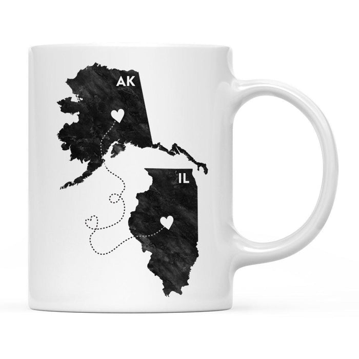 Andaz Press 11oz Black And White Modern Illinois Long Distance Coffee Mug-Set of 1-Andaz Press-Alaska-