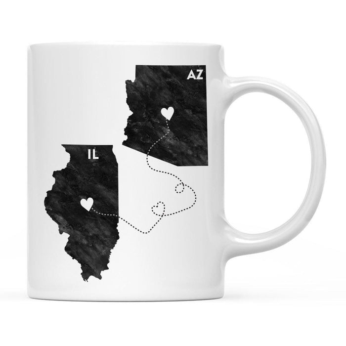 Andaz Press 11oz Black And White Modern Illinois Long Distance Coffee Mug-Set of 1-Andaz Press-Arizona-