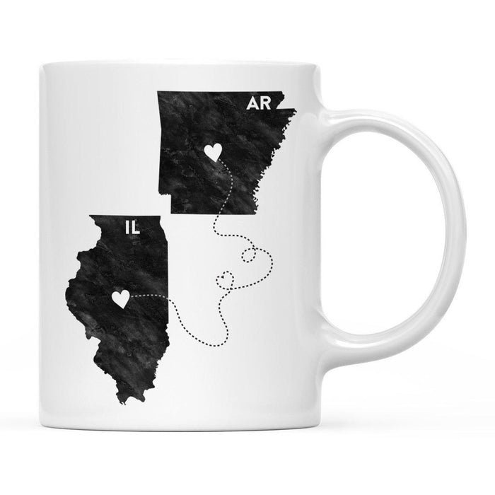 Andaz Press 11oz Black And White Modern Illinois Long Distance Coffee Mug-Set of 1-Andaz Press-Arkansas-