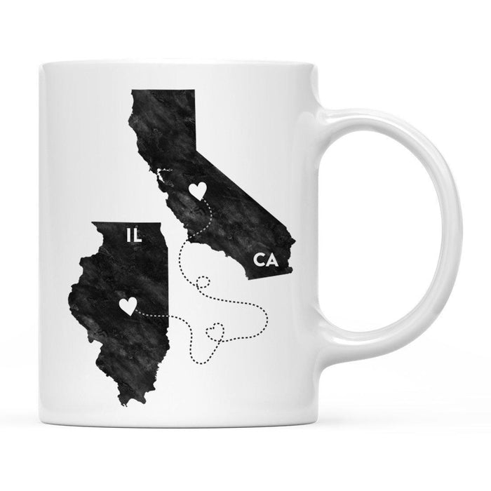 Andaz Press 11oz Black And White Modern Illinois Long Distance Coffee Mug-Set of 1-Andaz Press-California-
