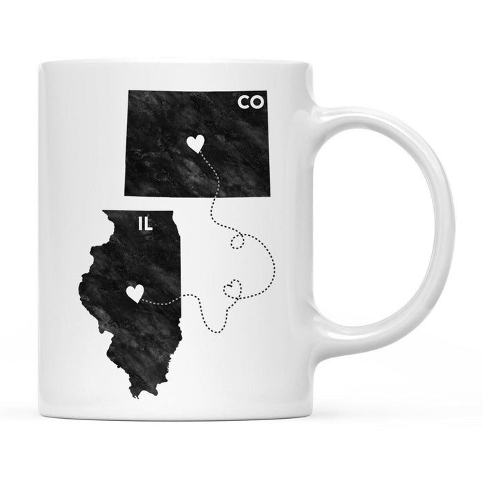 Andaz Press 11oz Black And White Modern Illinois Long Distance Coffee Mug-Set of 1-Andaz Press-Colorado-