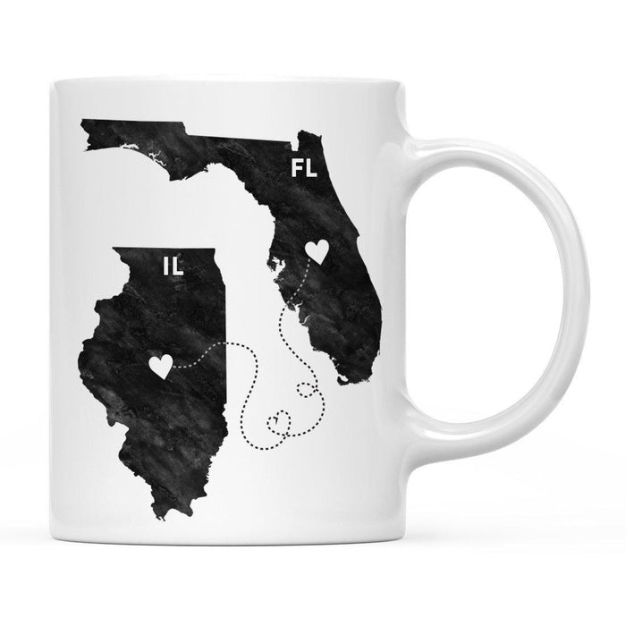 Andaz Press 11oz Black And White Modern Illinois Long Distance Coffee Mug-Set of 1-Andaz Press-Florida-