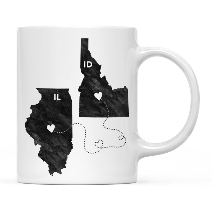 Andaz Press 11oz Black And White Modern Illinois Long Distance Coffee Mug-Set of 1-Andaz Press-Idaho-