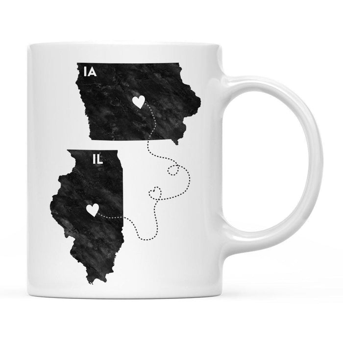 Andaz Press 11oz Black And White Modern Illinois Long Distance Coffee Mug-Set of 1-Andaz Press-Iowa-