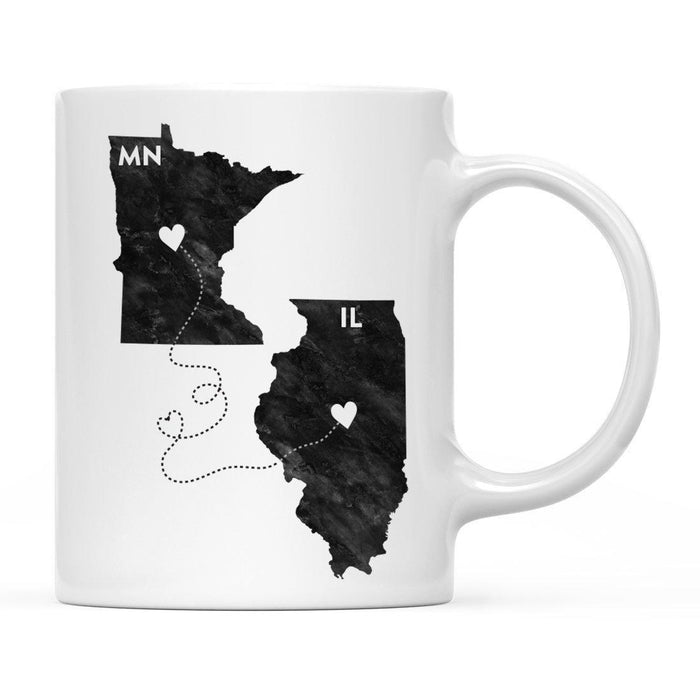 Andaz Press 11oz Black And White Modern Illinois Long Distance Coffee Mug-Set of 1-Andaz Press-Minnesota-
