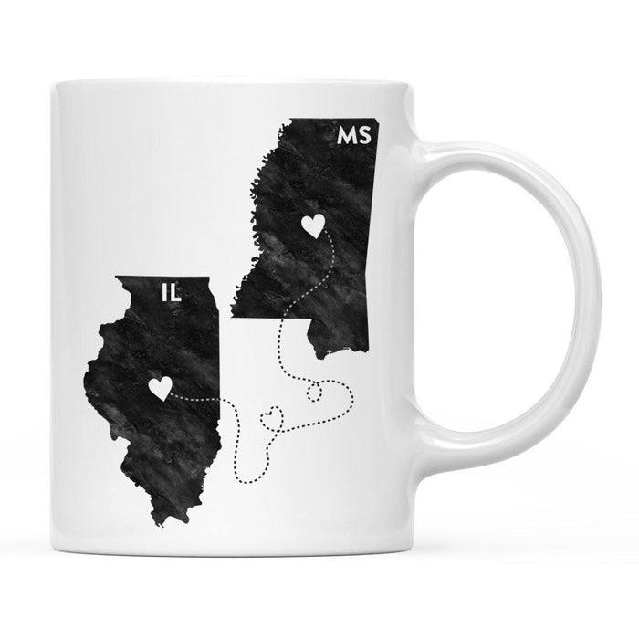 Andaz Press 11oz Black And White Modern Illinois Long Distance Coffee Mug-Set of 1-Andaz Press-Mississippi-