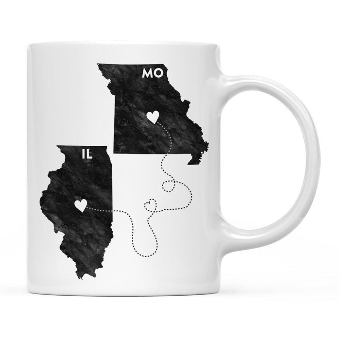 Andaz Press 11oz Black And White Modern Illinois Long Distance Coffee Mug-Set of 1-Andaz Press-Missouri-
