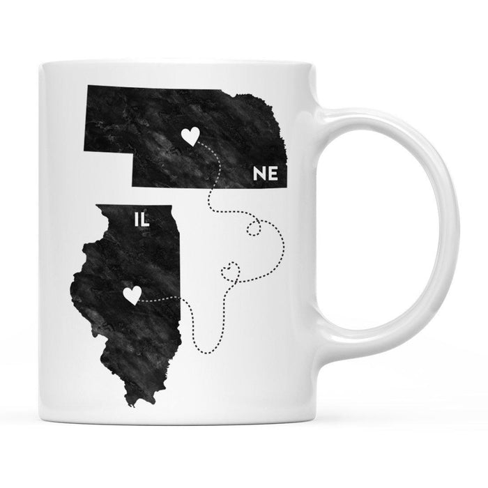 Andaz Press 11oz Black And White Modern Illinois Long Distance Coffee Mug-Set of 1-Andaz Press-Nebraska-