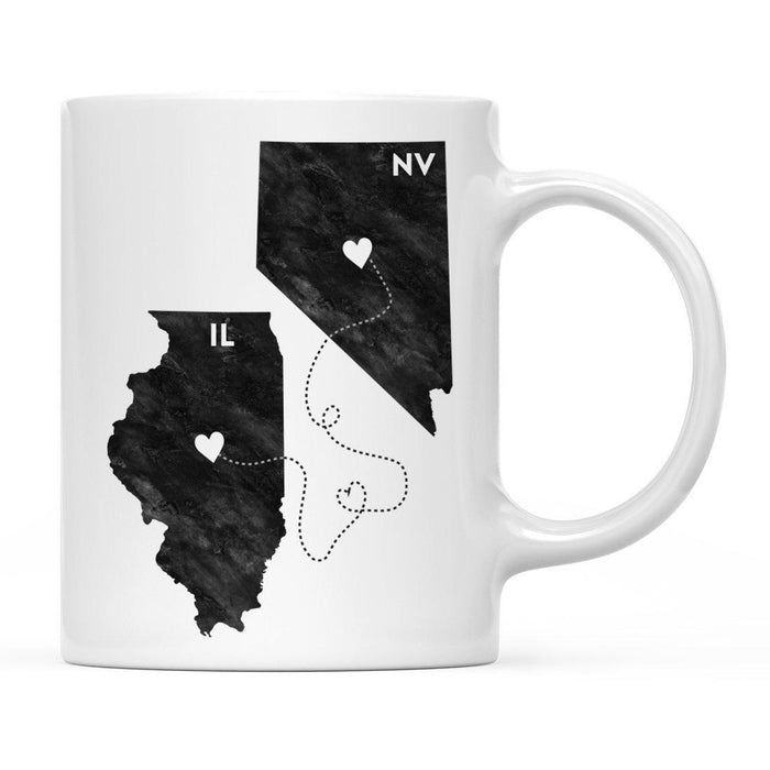 Andaz Press 11oz Black And White Modern Illinois Long Distance Coffee Mug-Set of 1-Andaz Press-Nevada-