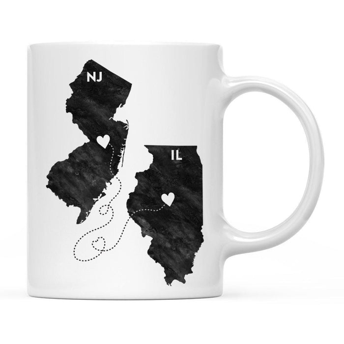 Andaz Press 11oz Black And White Modern Illinois Long Distance Coffee Mug-Set of 1-Andaz Press-New Jersey-