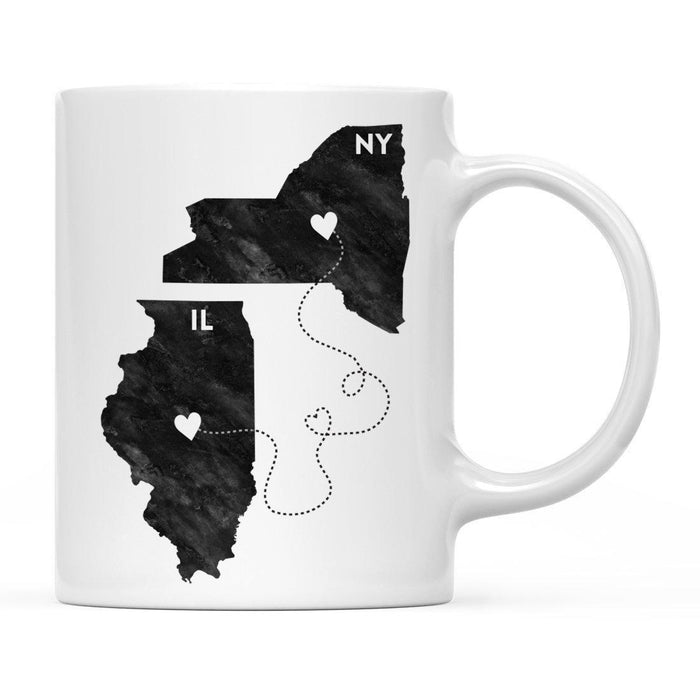 Andaz Press 11oz Black And White Modern Illinois Long Distance Coffee Mug-Set of 1-Andaz Press-New York-