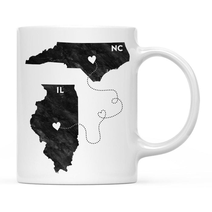 Andaz Press 11oz Black And White Modern Illinois Long Distance Coffee Mug-Set of 1-Andaz Press-North Carolina-