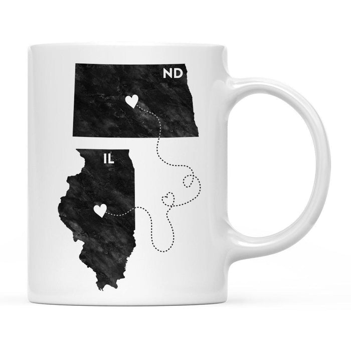 Andaz Press 11oz Black And White Modern Illinois Long Distance Coffee Mug-Set of 1-Andaz Press-North Dakota-