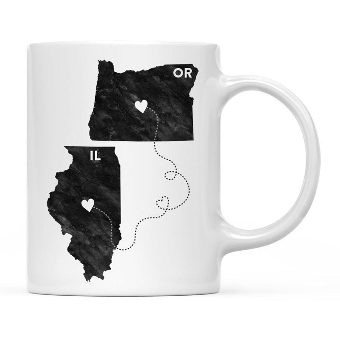 Andaz Press 11oz Black And White Modern Illinois Long Distance Coffee Mug-Set of 1-Andaz Press-Oregon-