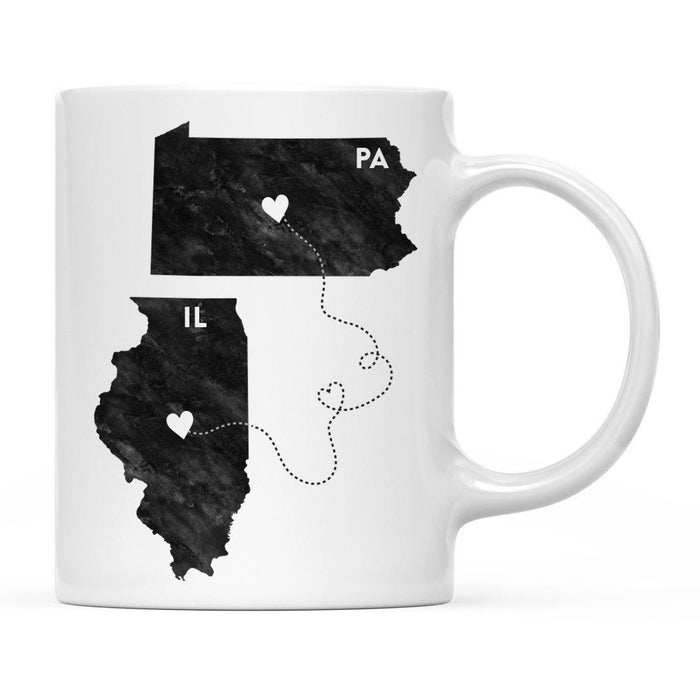 Andaz Press 11oz Black And White Modern Illinois Long Distance Coffee Mug-Set of 1-Andaz Press-Pennsylvania-