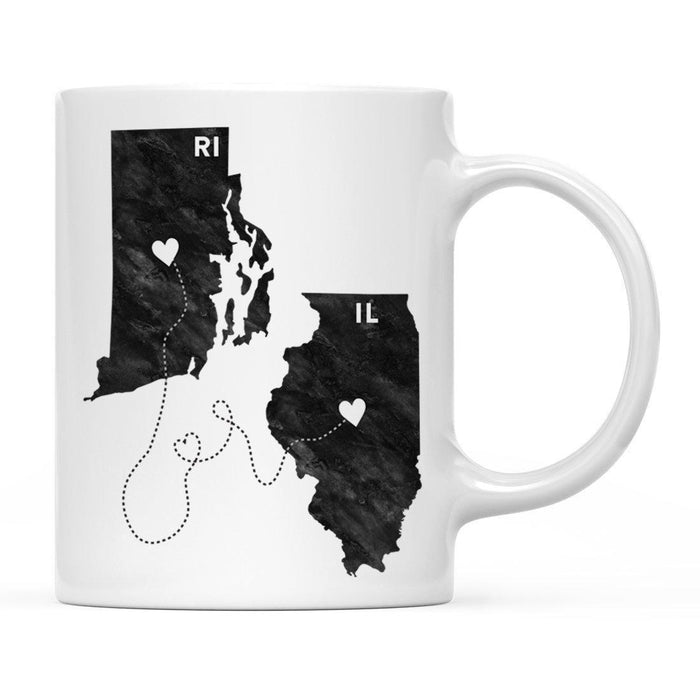 Andaz Press 11oz Black And White Modern Illinois Long Distance Coffee Mug-Set of 1-Andaz Press-Rhode Island-