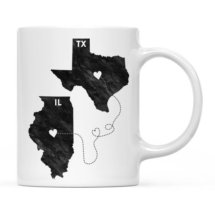 Andaz Press 11oz Black And White Modern Illinois Long Distance Coffee Mug-Set of 1-Andaz Press-Texas-