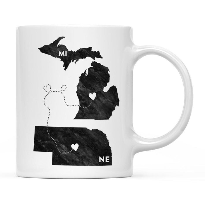 Andaz Press 11oz Black And White Modern Michigan Long Distance Coffee Mug-Set of 1-Andaz Press-Alabama-