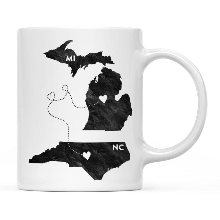 Andaz Press 11oz Black And White Modern Michigan Long Distance Coffee Mug-Set of 1-Andaz Press-Alabama-