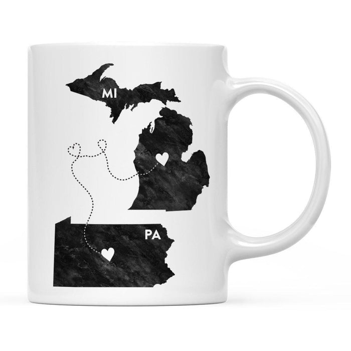 Andaz Press 11oz Black And White Modern Michigan Long Distance Coffee Mug-Set of 1-Andaz Press-Alabama-
