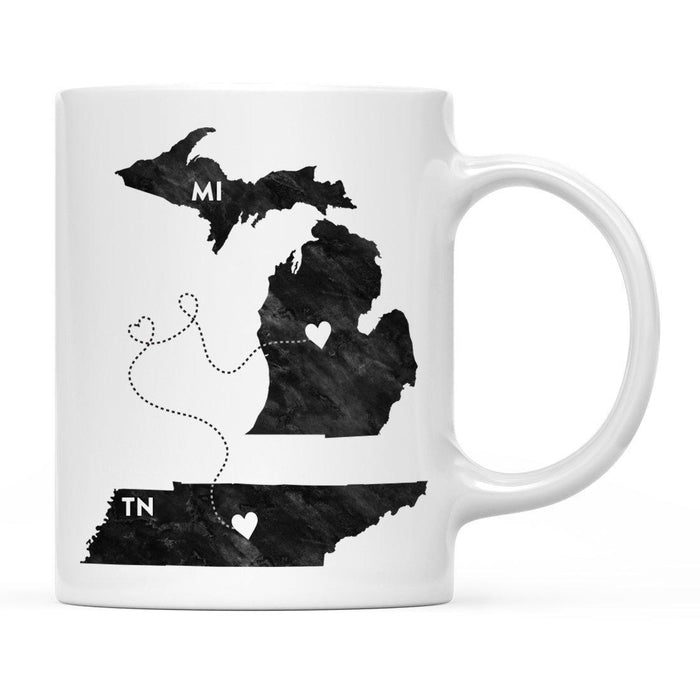 Andaz Press 11oz Black And White Modern Michigan Long Distance Coffee Mug-Set of 1-Andaz Press-Alabama-