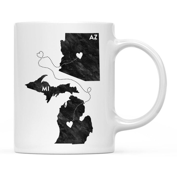 Andaz Press 11oz Black And White Modern Michigan Long Distance Coffee Mug-Set of 1-Andaz Press-Arizona-