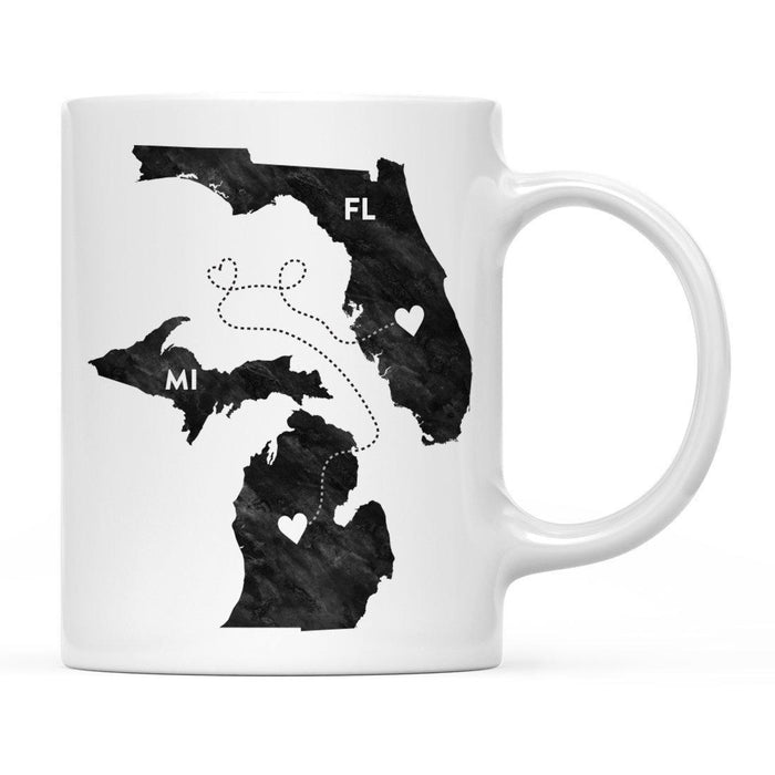 Andaz Press 11oz Black And White Modern Michigan Long Distance Coffee Mug-Set of 1-Andaz Press-Florida-
