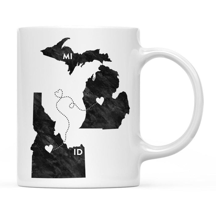 Andaz Press 11oz Black And White Modern Michigan Long Distance Coffee Mug-Set of 1-Andaz Press-Idaho-