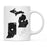 Andaz Press 11oz Black And White Modern Michigan Long Distance Coffee Mug-Set of 1-Andaz Press-Indiana-