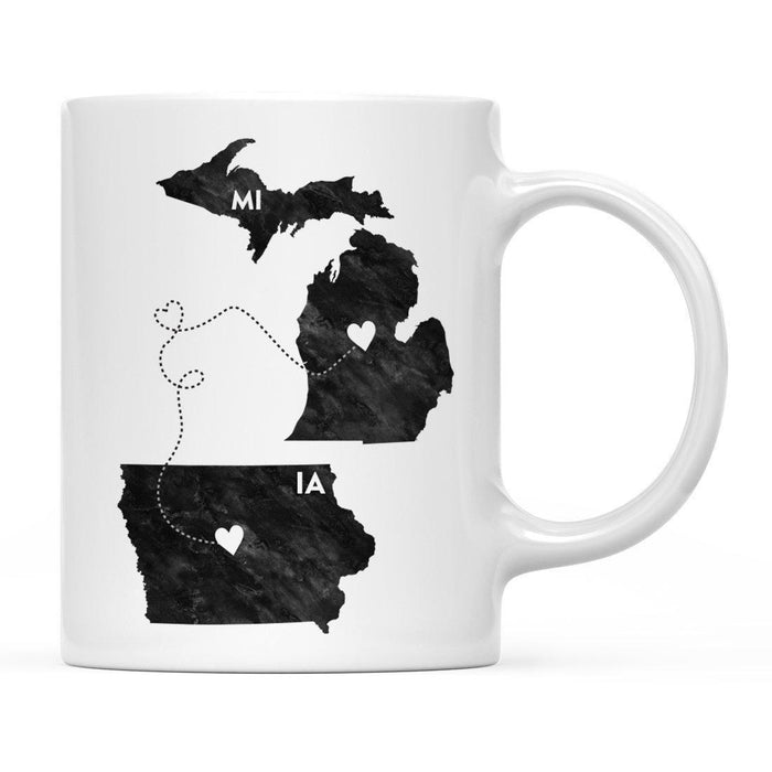 Andaz Press 11oz Black And White Modern Michigan Long Distance Coffee Mug-Set of 1-Andaz Press-Iowa-