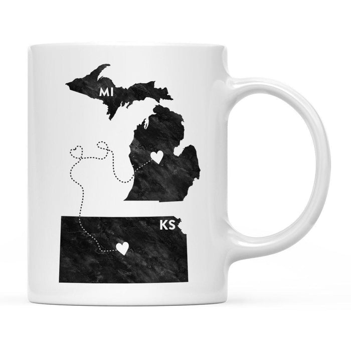 Andaz Press 11oz Black And White Modern Michigan Long Distance Coffee Mug-Set of 1-Andaz Press-Kansas-