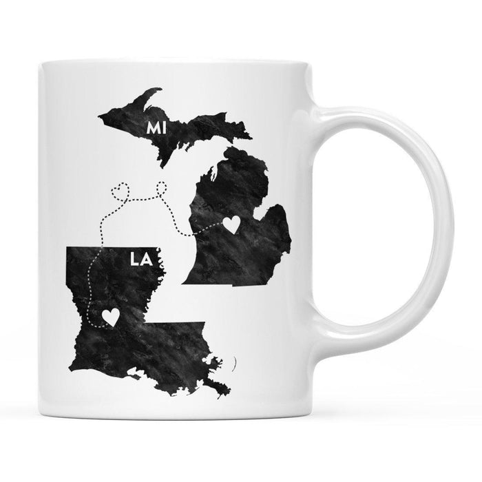 Andaz Press 11oz Black And White Modern Michigan Long Distance Coffee Mug-Set of 1-Andaz Press-Louisiana-