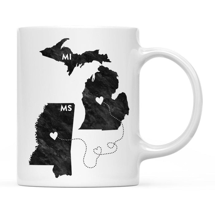 Andaz Press 11oz Black And White Modern Michigan Long Distance Coffee Mug-Set of 1-Andaz Press-Mississippi-