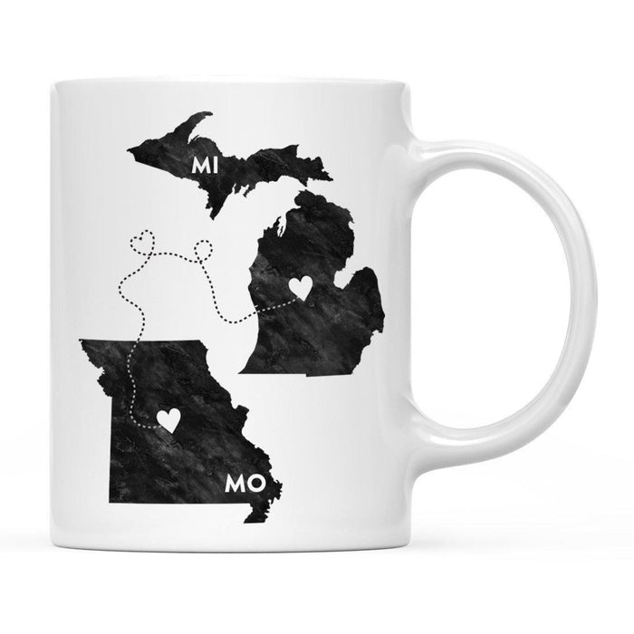 Andaz Press 11oz Black And White Modern Michigan Long Distance Coffee Mug-Set of 1-Andaz Press-Missouri-