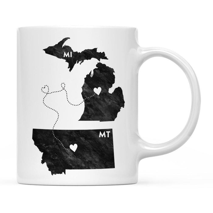 Andaz Press 11oz Black And White Modern Michigan Long Distance Coffee Mug-Set of 1-Andaz Press-Montana-